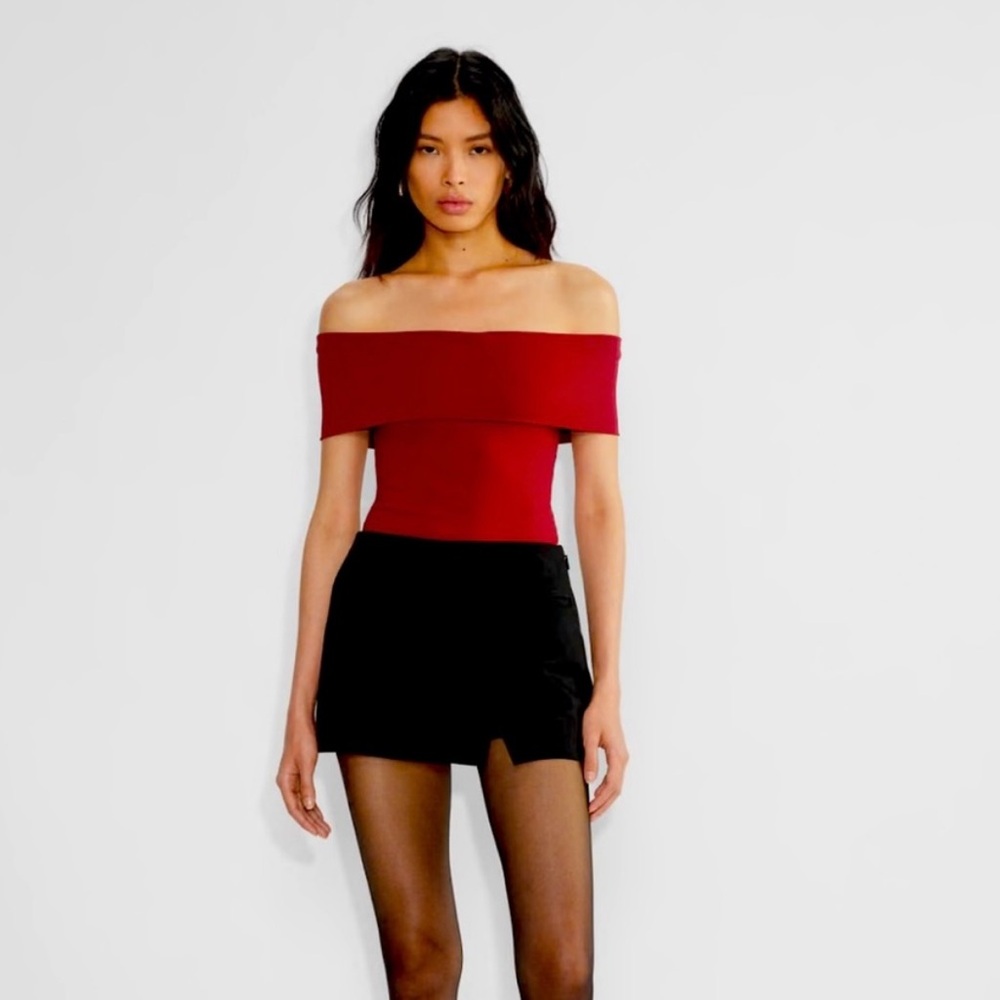Aritzia Scarlet Off-Shoulder Bodysuit